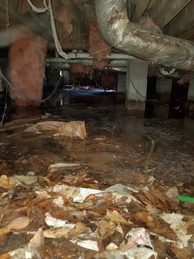 Crawl space flood assessment for Commercial Water Damage Restoration in Lawrenceville