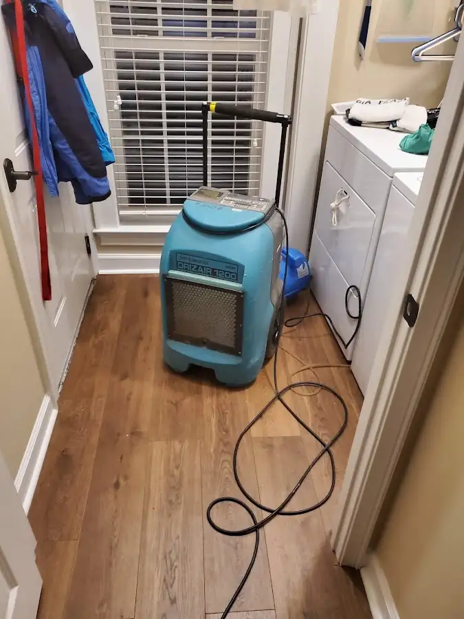 Commercial dehumidifier deployed for Flood Damage Cleanup in Lawrenceville